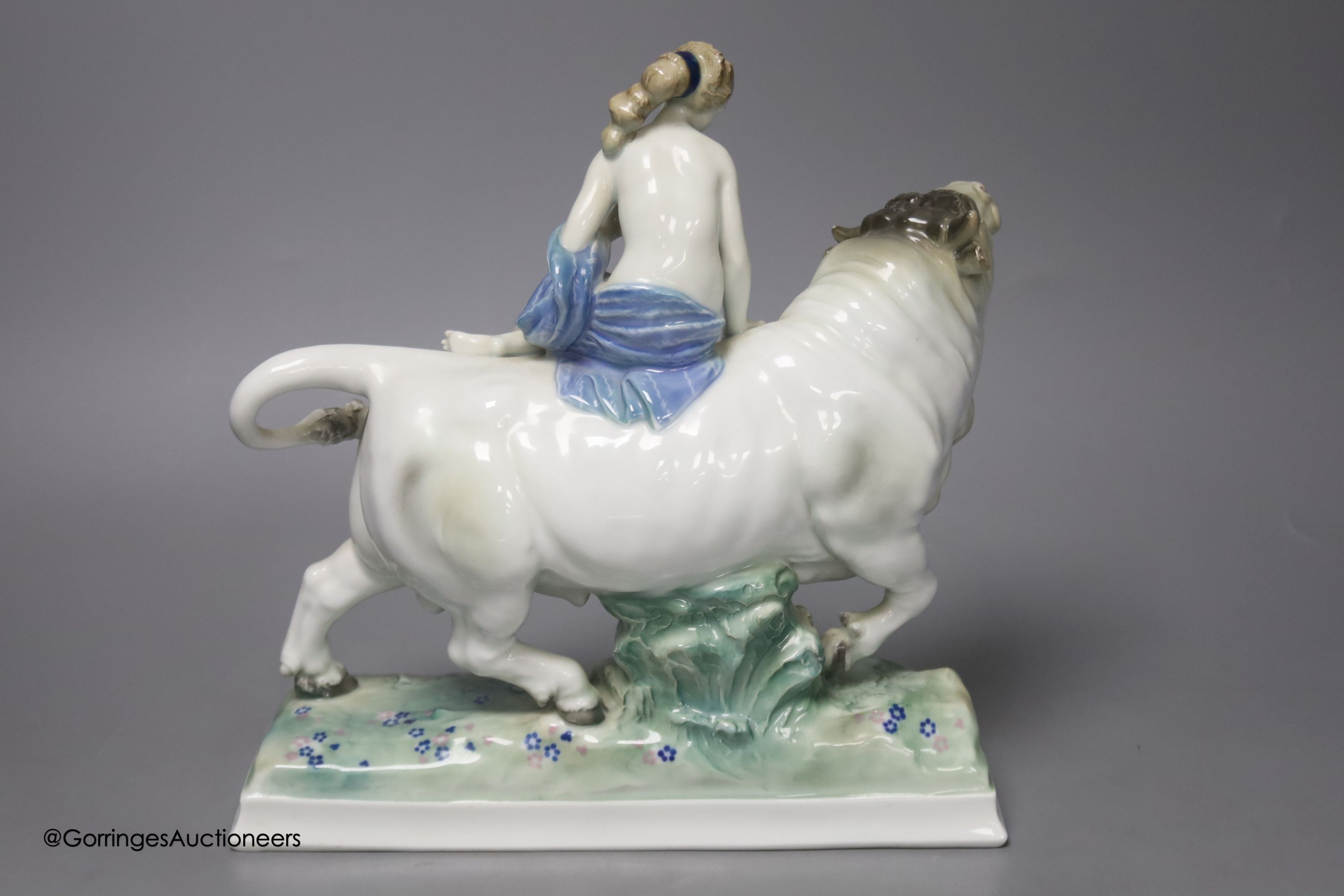 A Karl Ens Volkstedt model of Europa and the bull, height 24cm